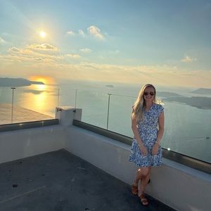 Rebecca Taylor mini sleeveless silk tiered blue and white dress